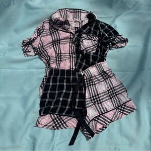 Victoria’s Secret Pink and black plaid pajama set